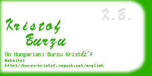 kristof burzu business card